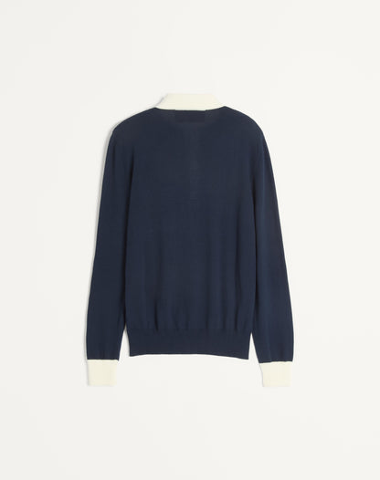 Long-sleeved Cotton Polo Shirt