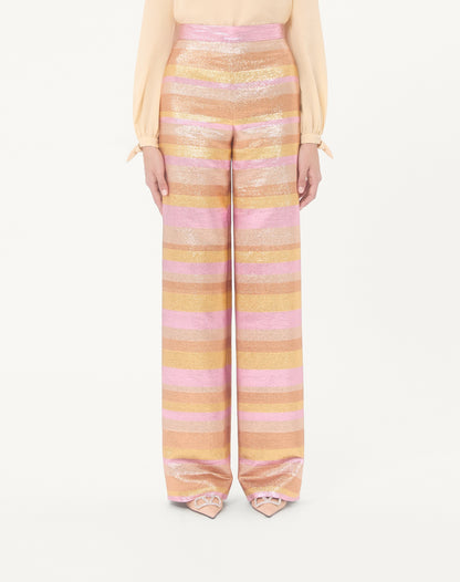 Lurex Lumiere Nocturne Barré Trousers