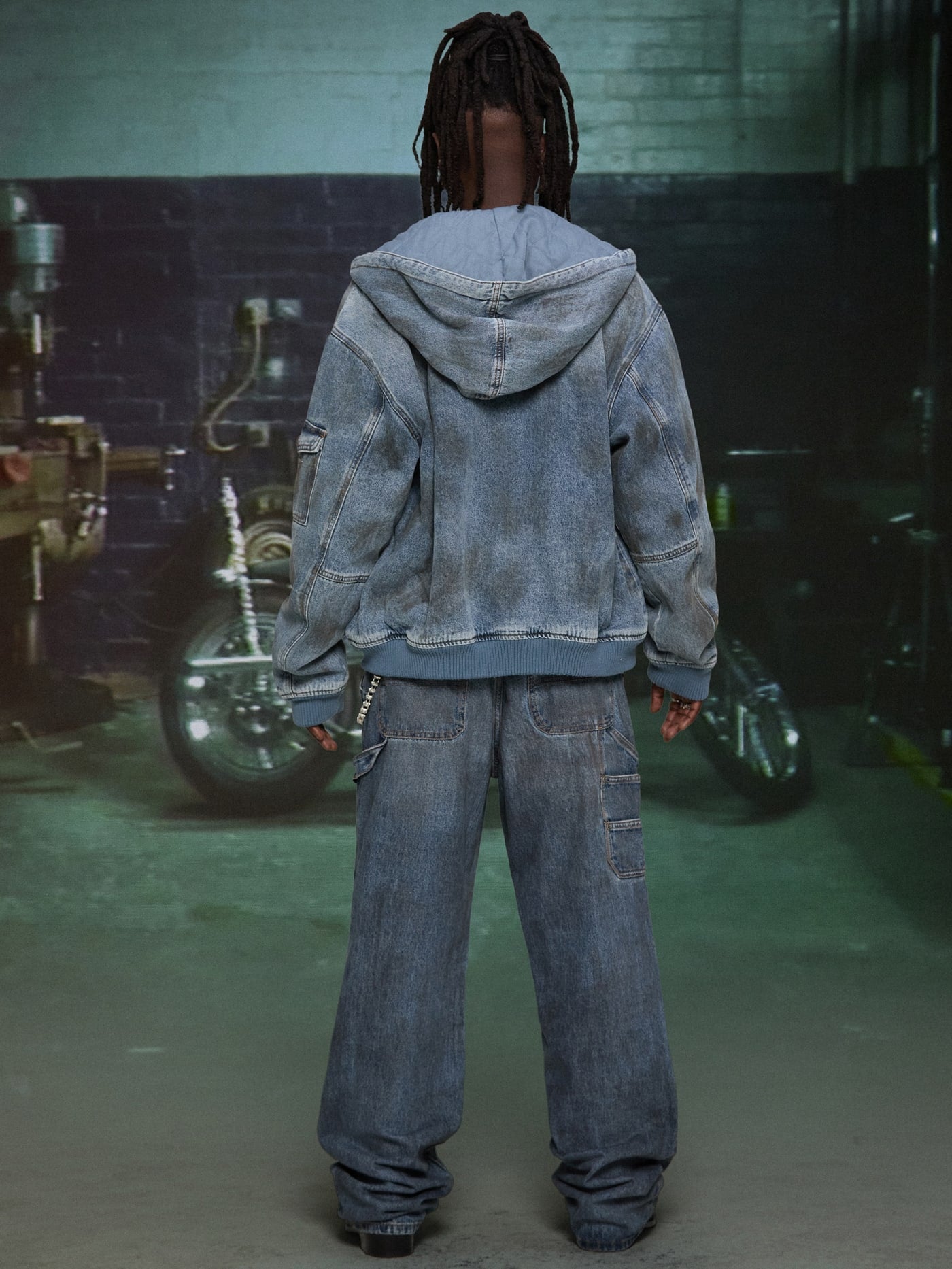 HARDSTONE Denim Hooded Jacket