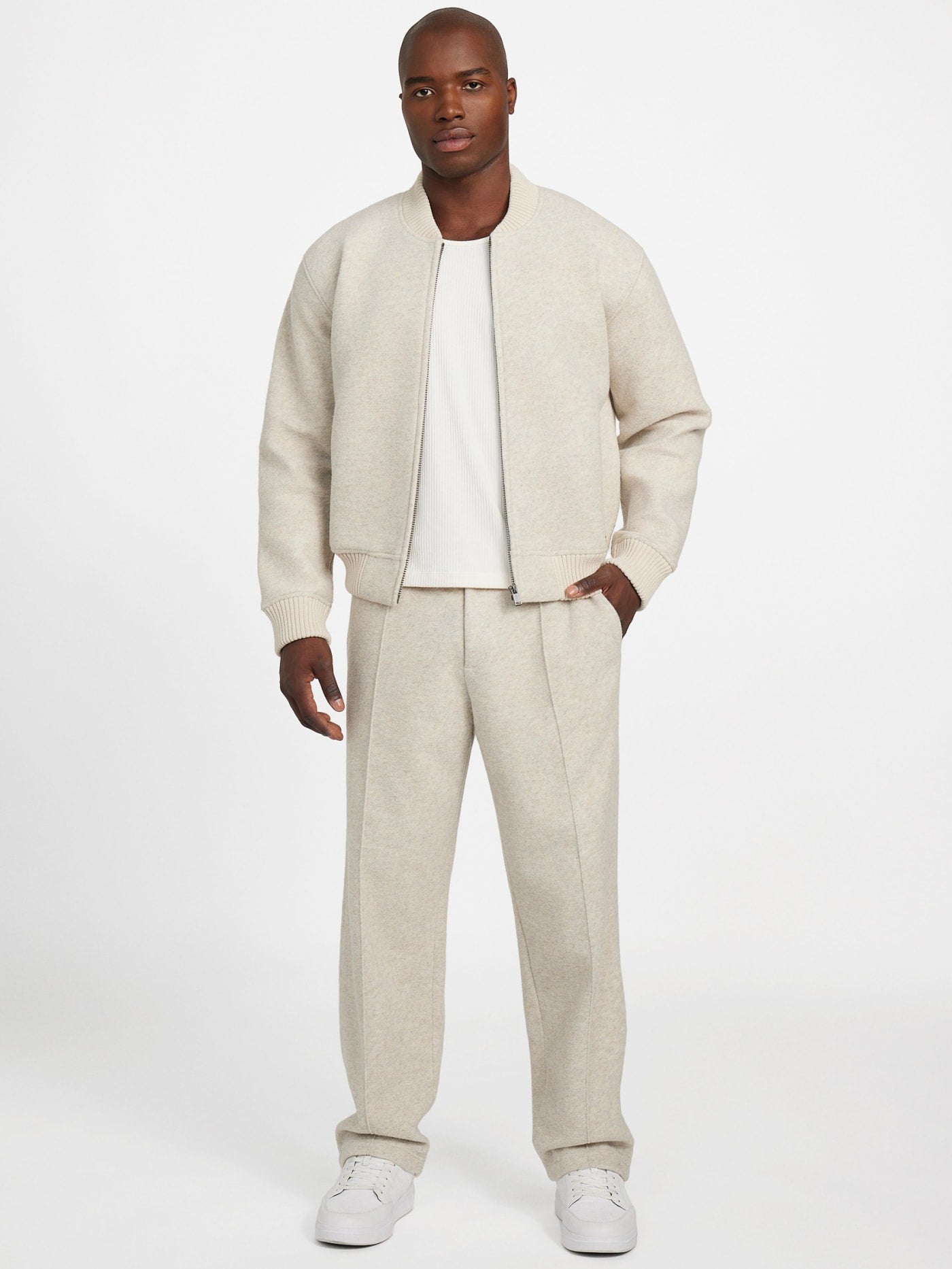 Scuba Wool-Blend Chino Melange Pants