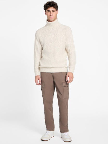 Eco Jemmy Turtleneck Mixed-Stitch Sweater