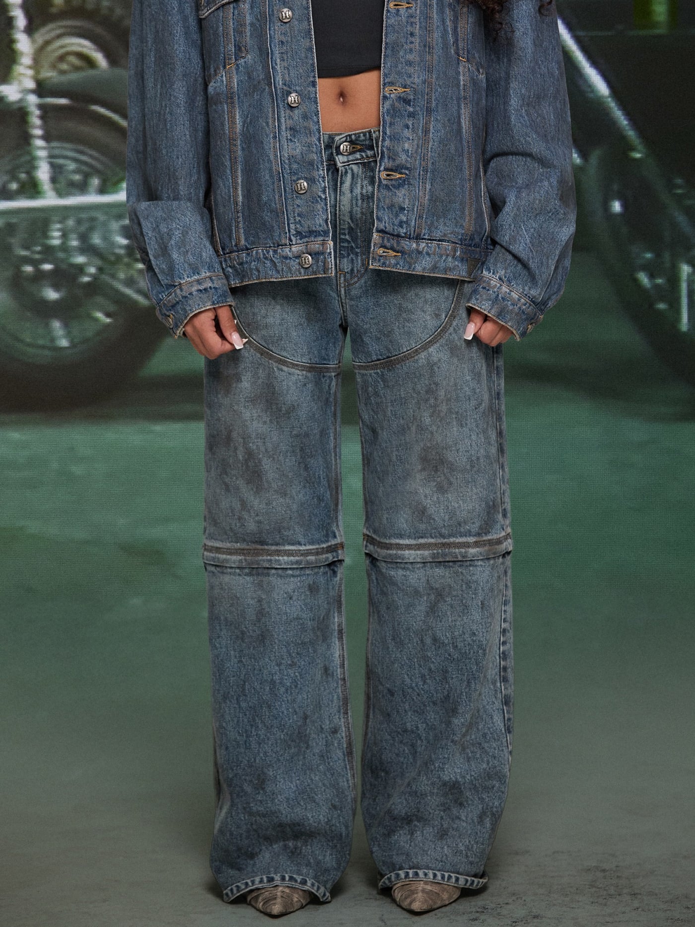 HARDSTONE Zip-Off Denim Jeans