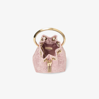 Micro Bon Bon Rose Satin and Jimmy Choo Lace Mini Bucket Bag
