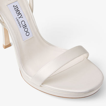 Moza Platform 120 Ivory Satin Sandals