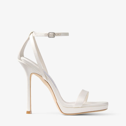 Moza Platform 120 Ivory Satin Sandals