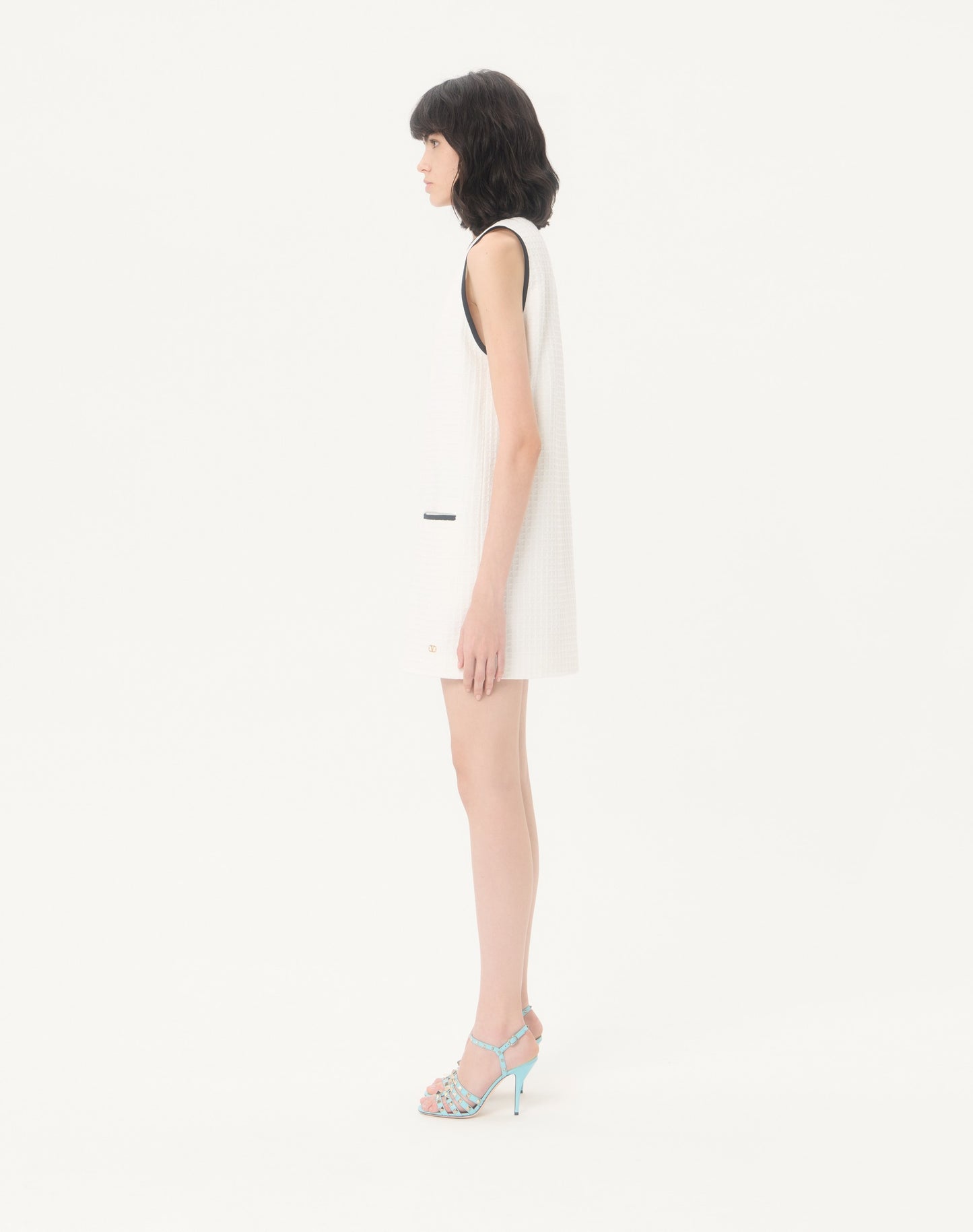 Short Dress In Canestrello Cotton Tweed