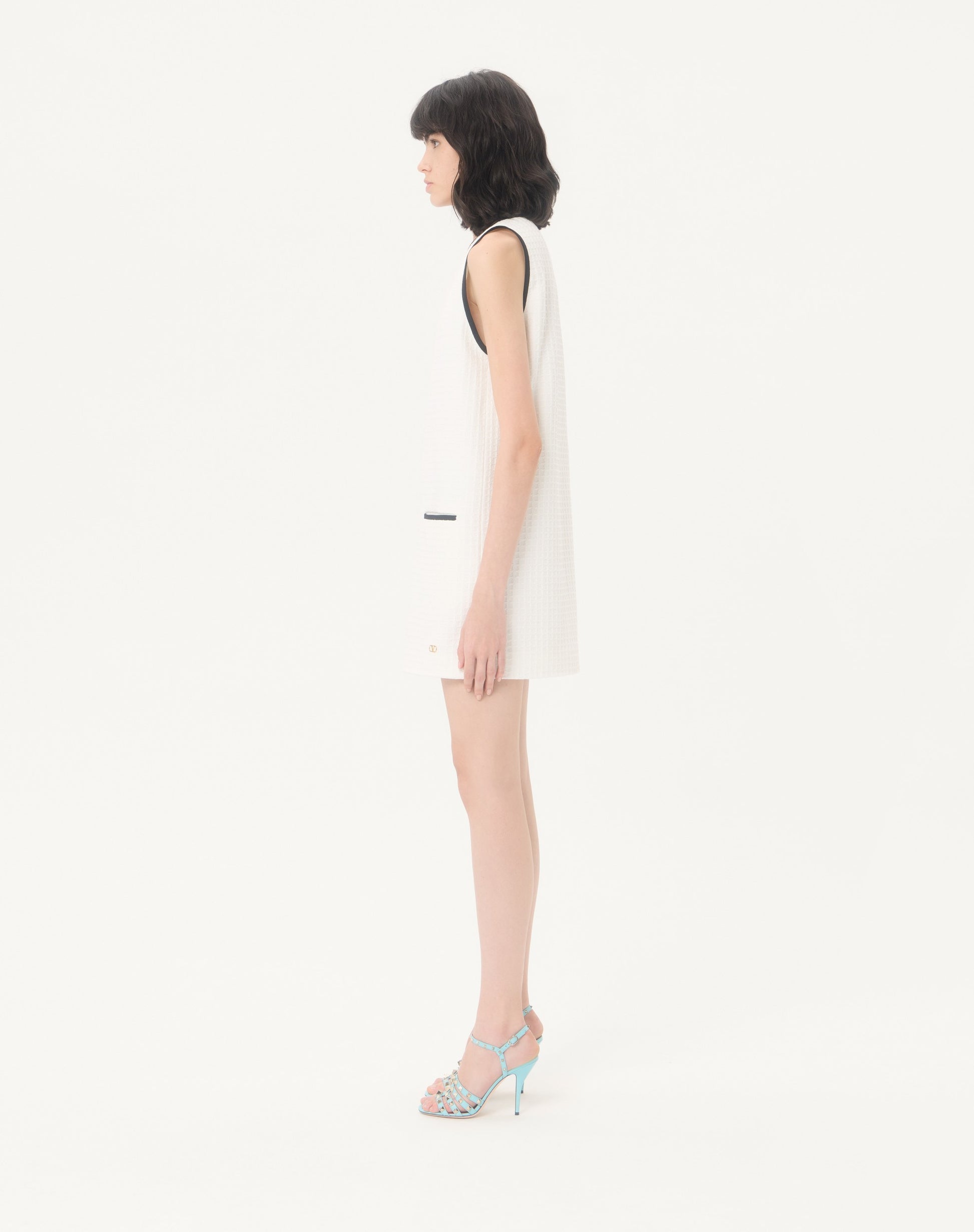 Short Dress In Canestrello Cotton Tweed