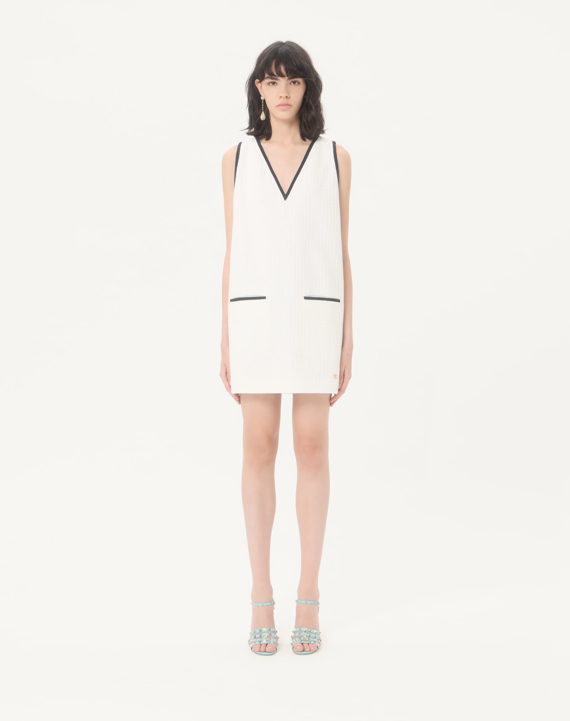 Short Dress In Canestrello Cotton Tweed