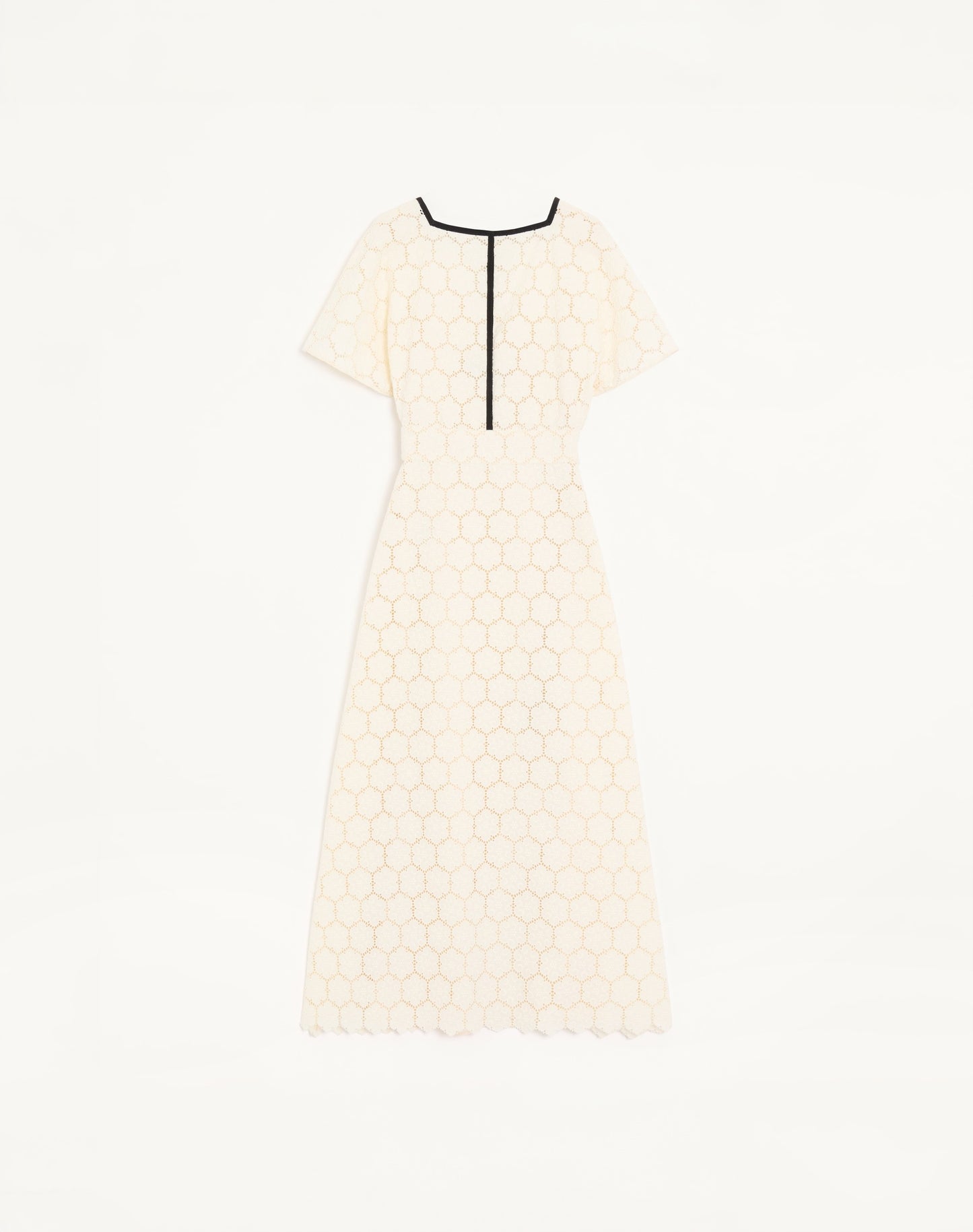 Midi Dress In Fleurs À Jours Cotton