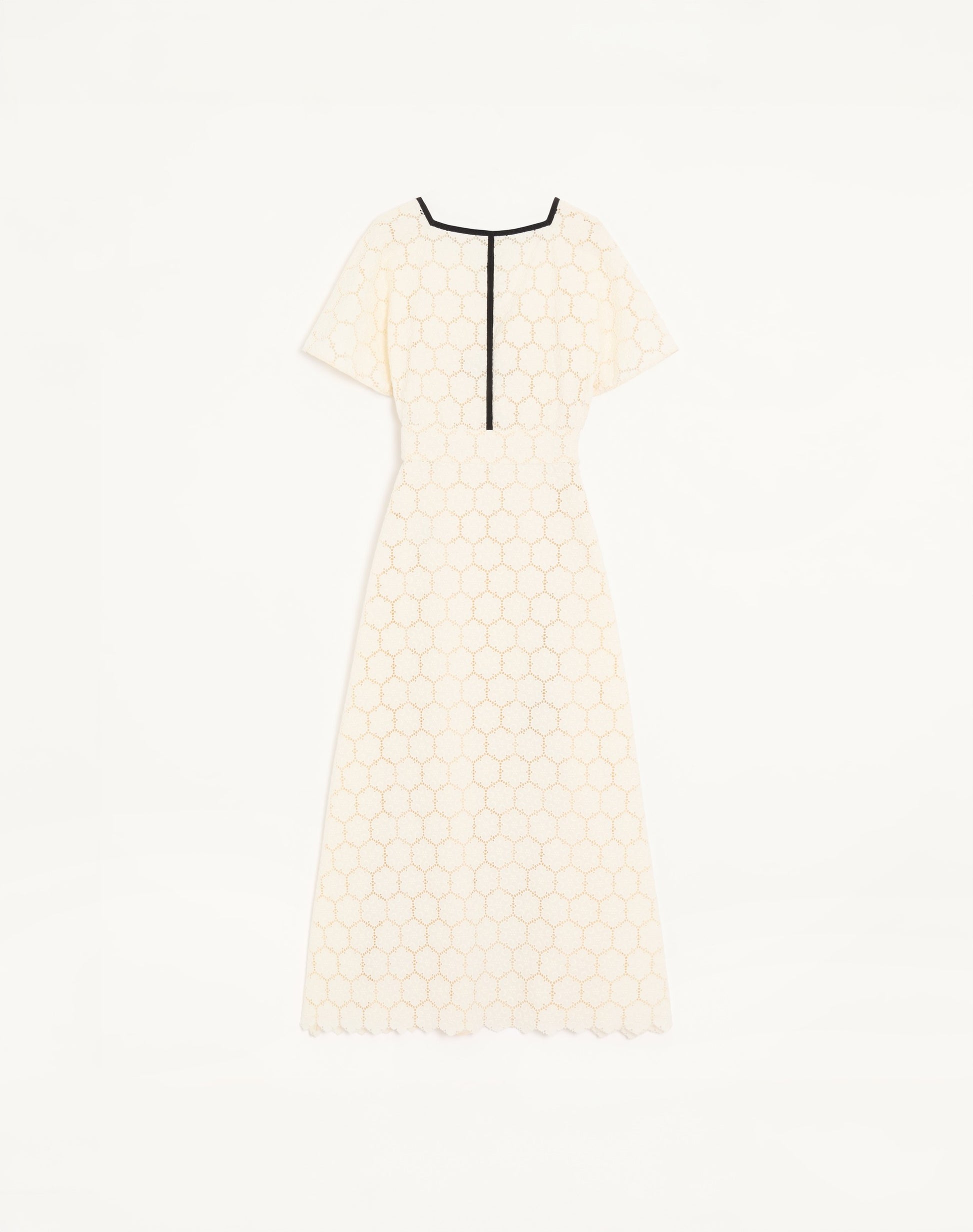 Midi Dress In Fleurs À Jours Cotton