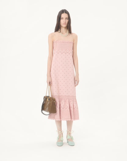 Midi Dress In Sangallo With Fleur A Jours Margheritine