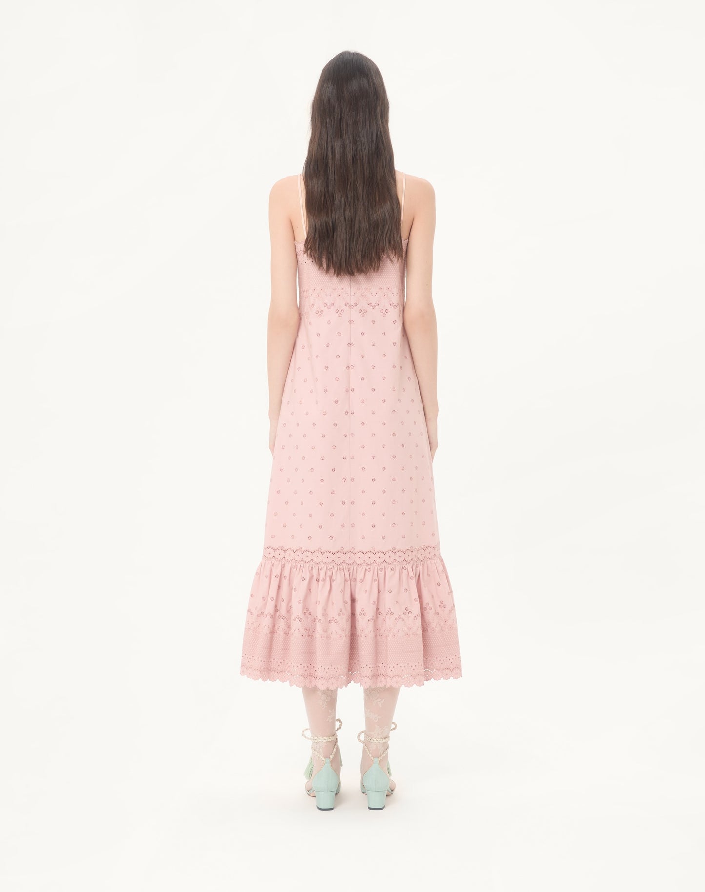 Midi Dress In Sangallo With Fleur A Jours Margheritine