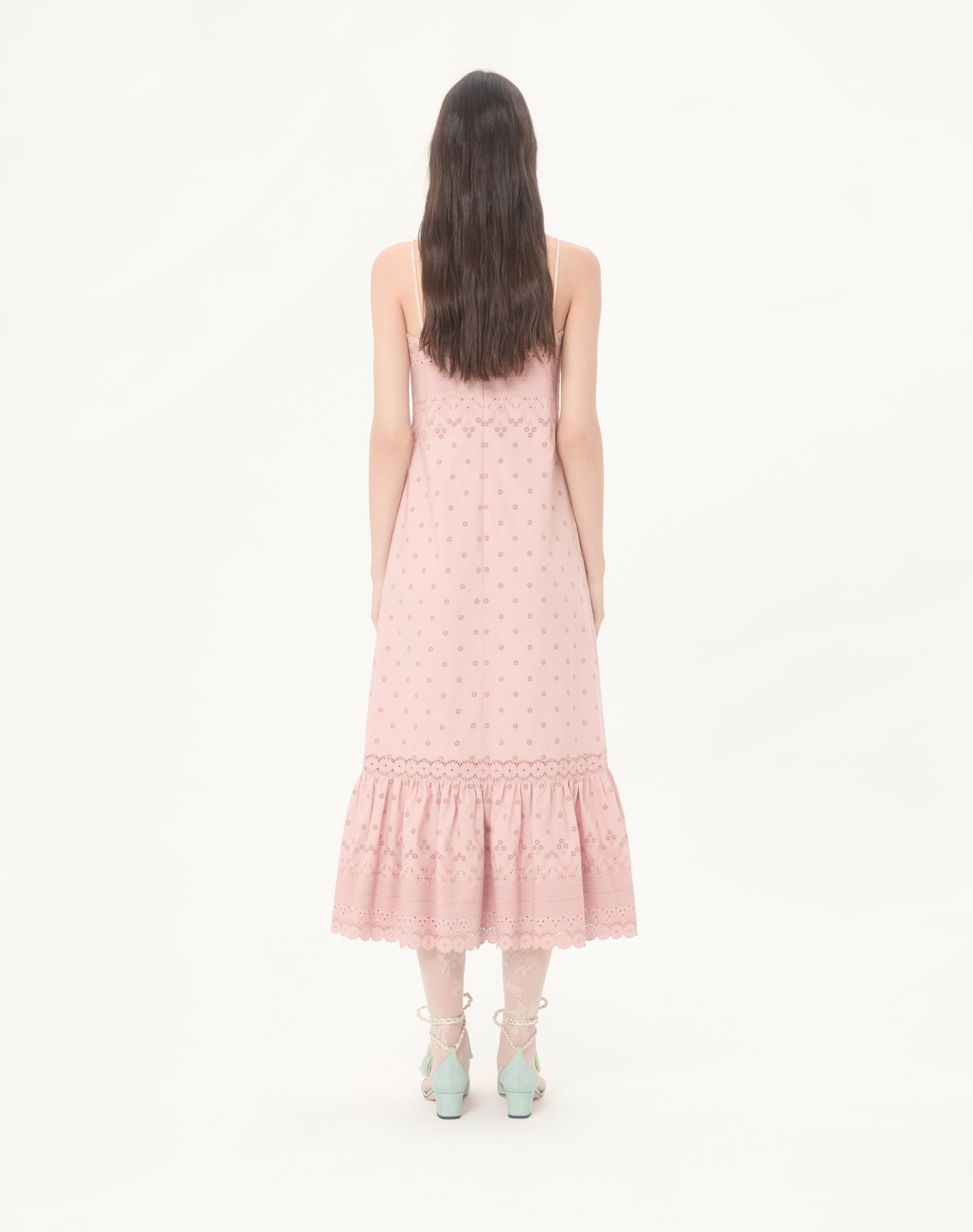 Midi Dress In Sangallo With Fleur A Jours Margheritine