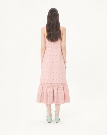 Midi Dress In Sangallo With Fleur A Jours Margheritine