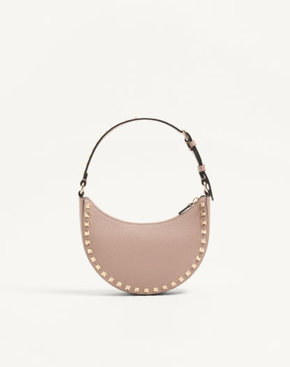 Mini Rockstud Hobo Bag In Grainy Calfskin