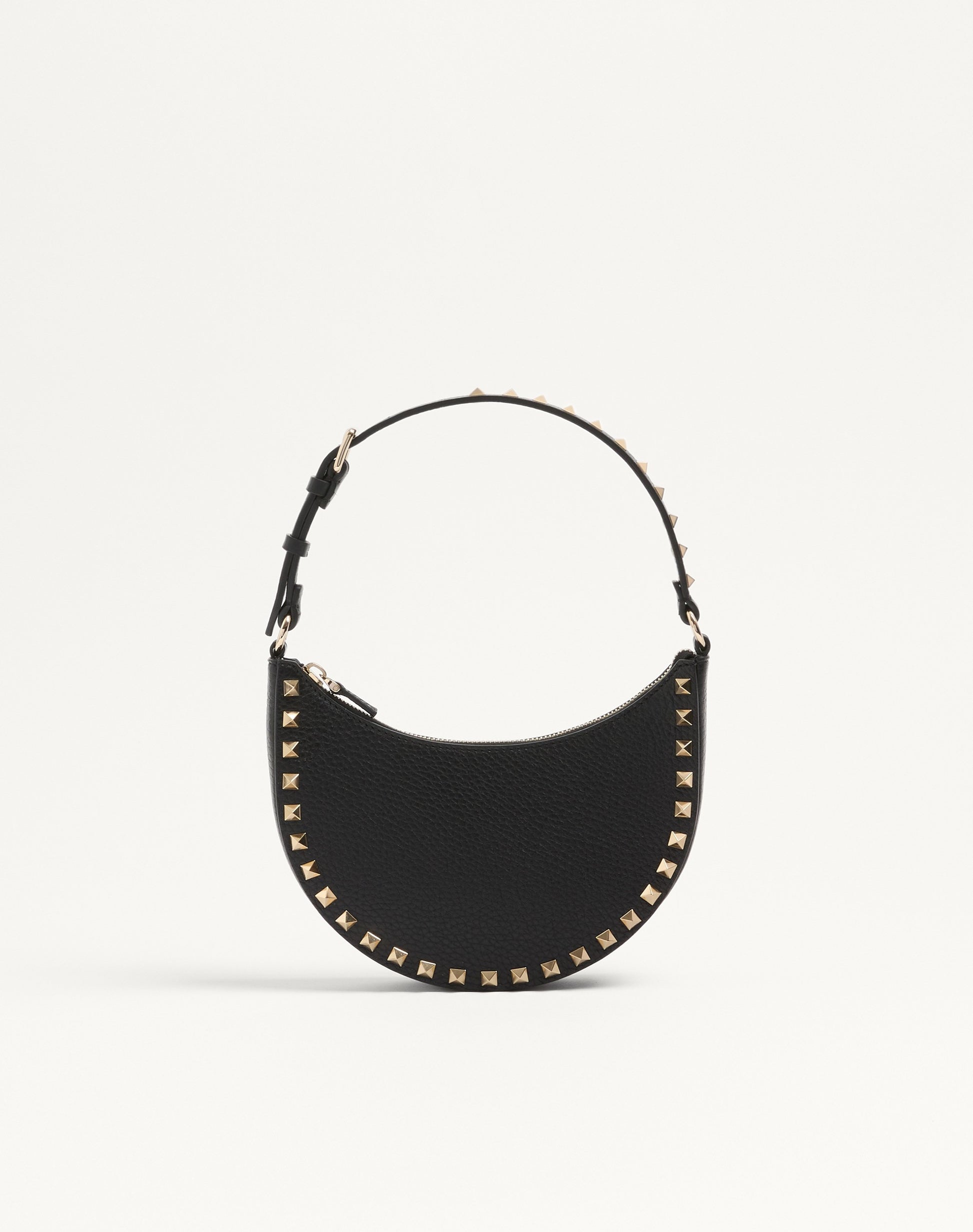 Mini Rockstud Hobo Bag In Grainy Calfskin