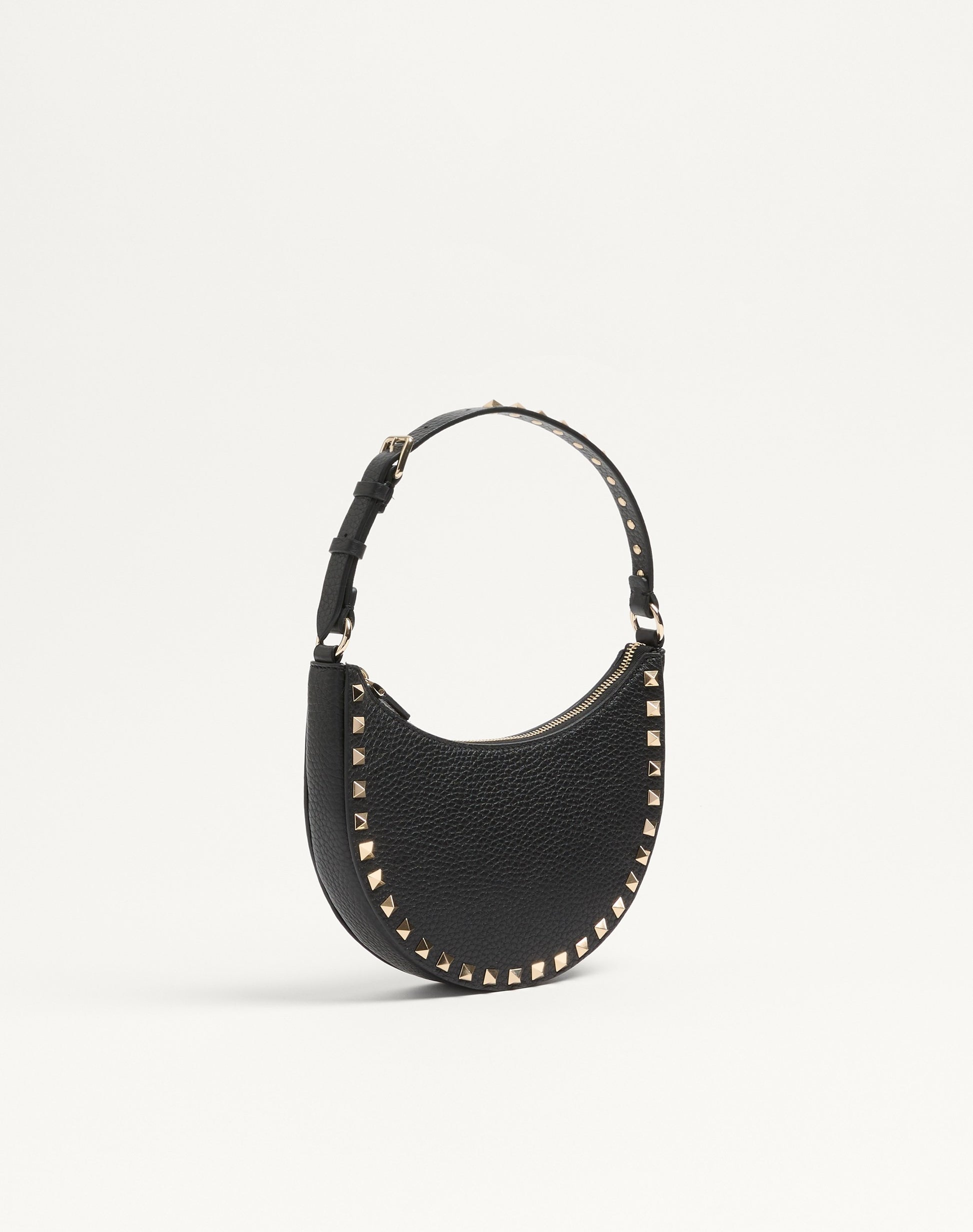 Mini Rockstud Hobo Bag In Grainy Calfskin