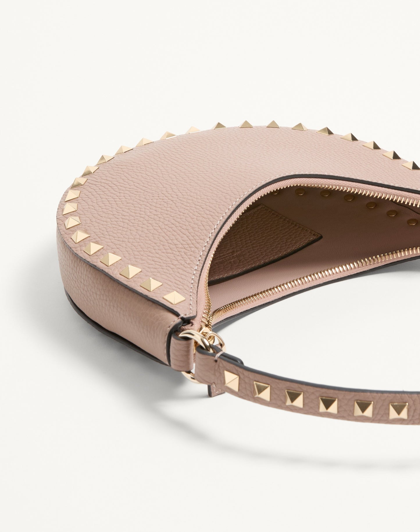 Mini Rockstud Hobo Bag In Grainy Calfskin