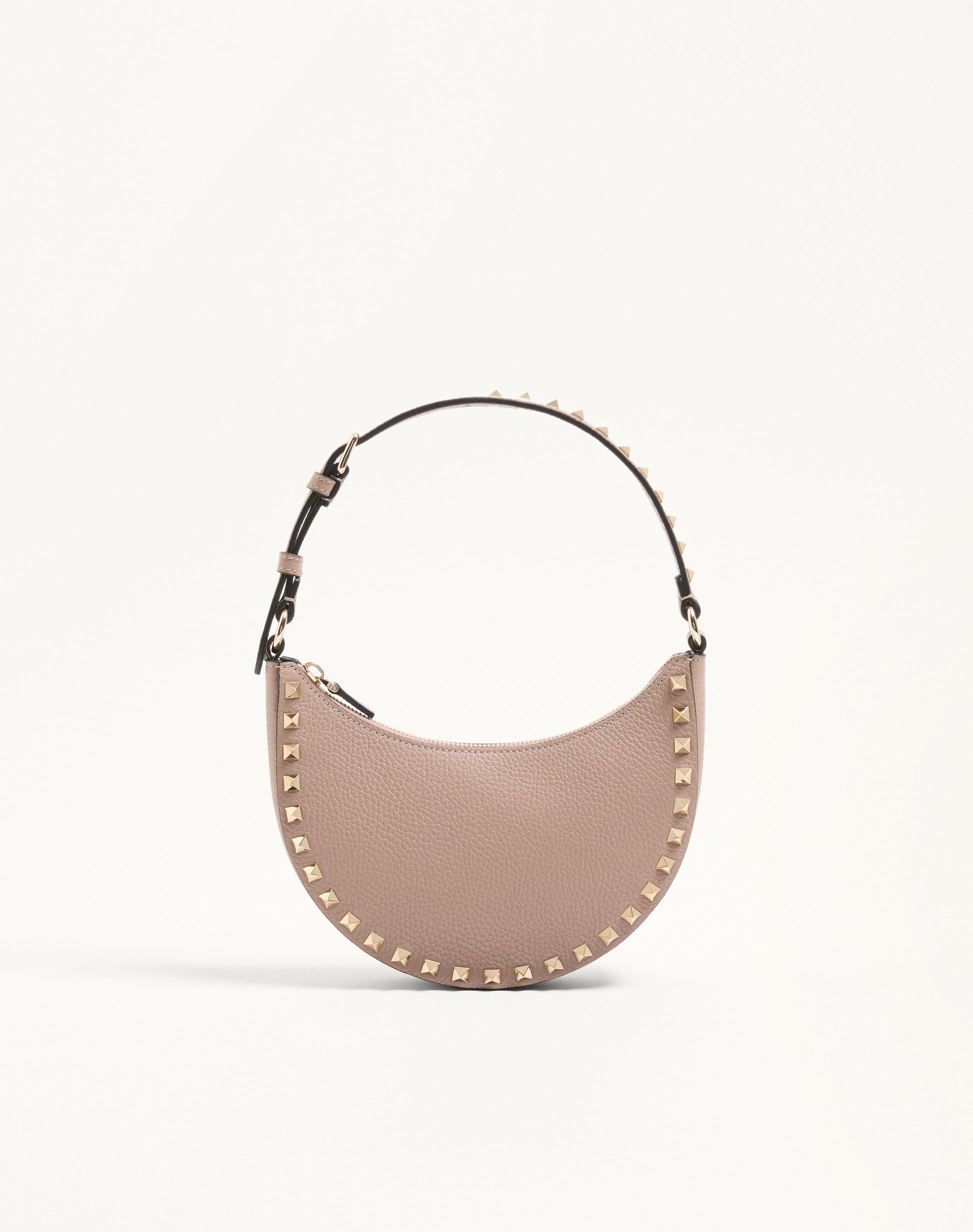 Mini Rockstud Hobo Bag In Grainy Calfskin