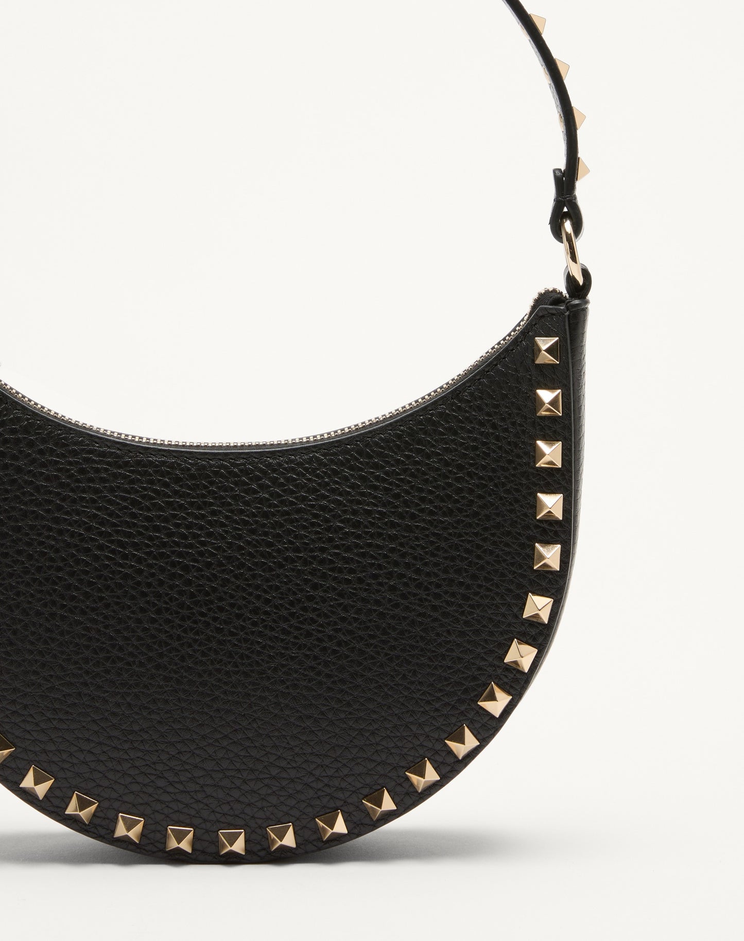 Mini Rockstud Hobo Bag In Grainy Calfskin