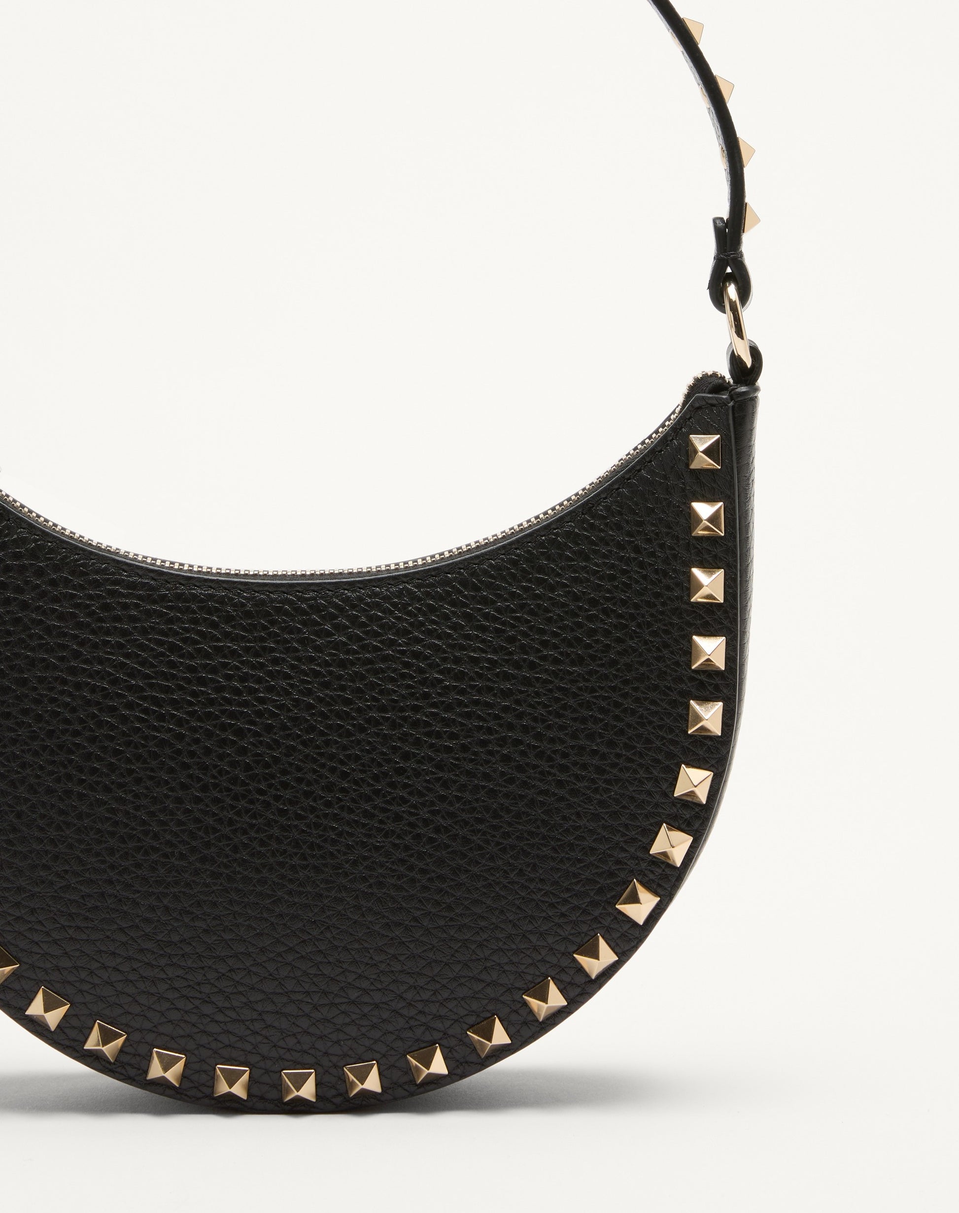 Mini Rockstud Hobo Bag In Grainy Calfskin