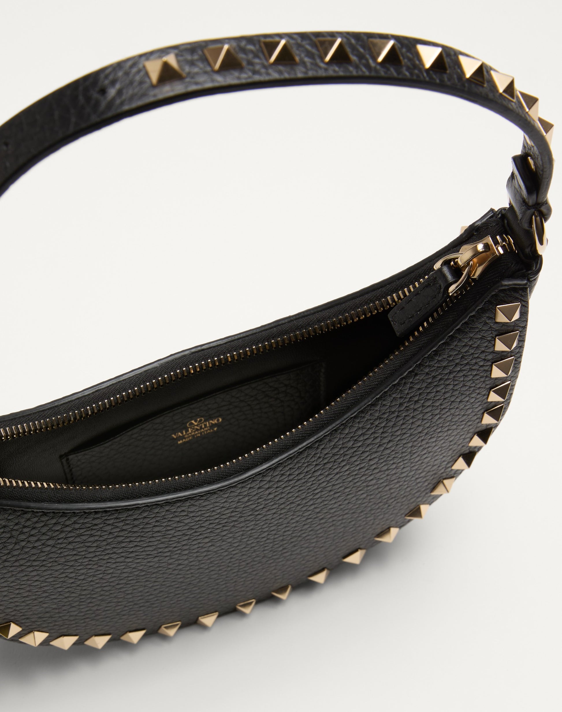 Mini Rockstud Hobo Bag In Grainy Calfskin