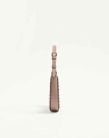 Mini Rockstud Hobo Bag In Grainy Calfskin