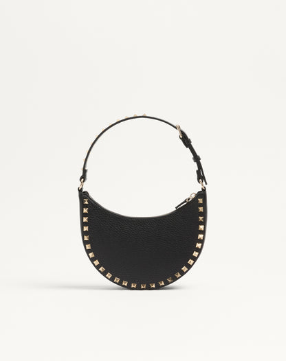 Mini Rockstud Hobo Bag In Grainy Calfskin