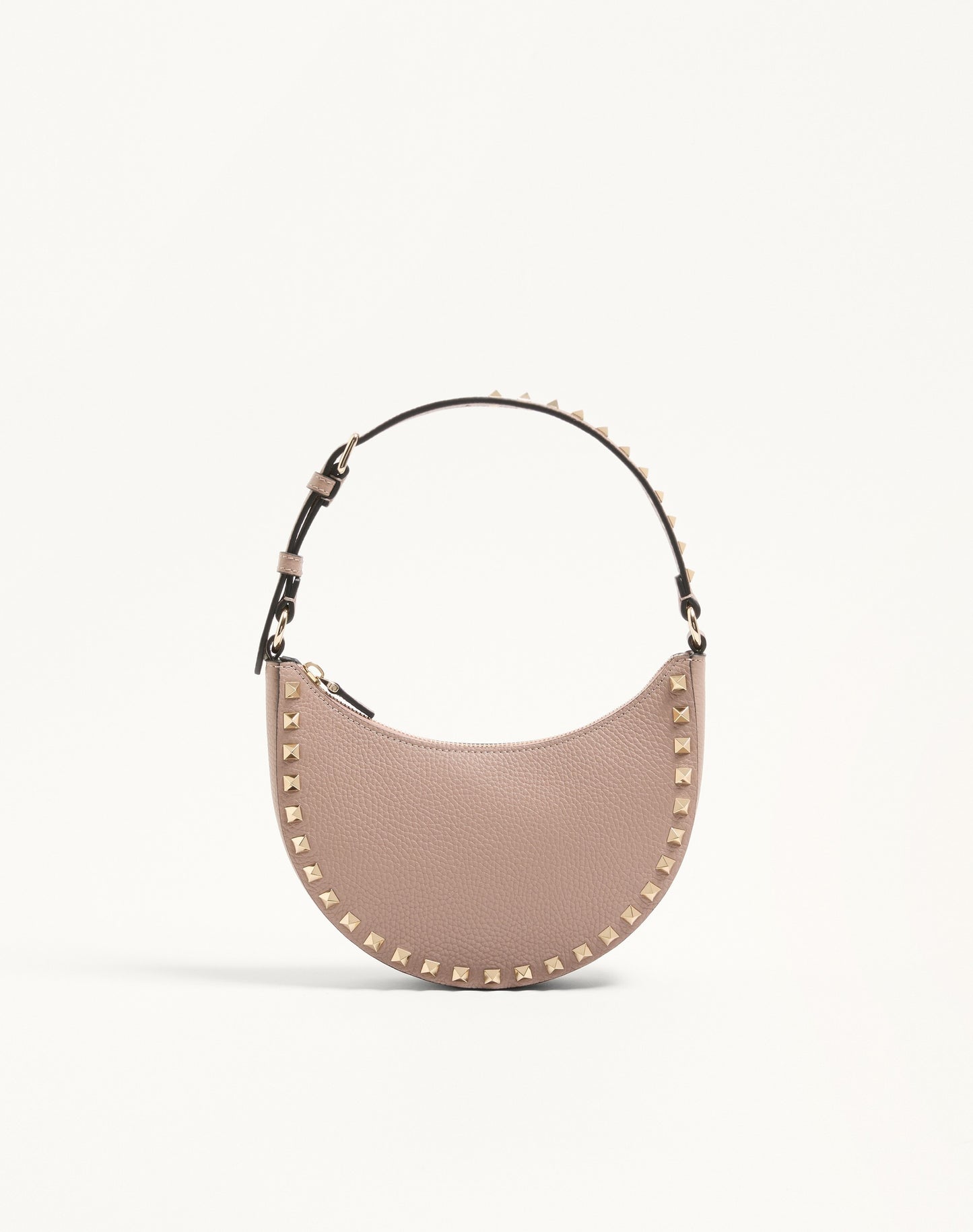 Mini Rockstud Hobo Bag In Grainy Calfskin