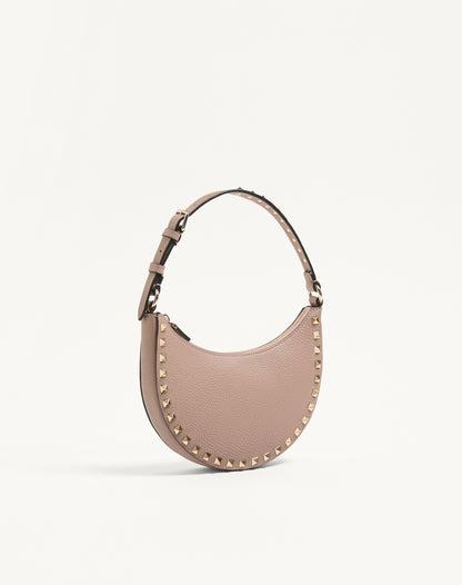 Mini Rockstud Hobo Bag In Grainy Calfskin