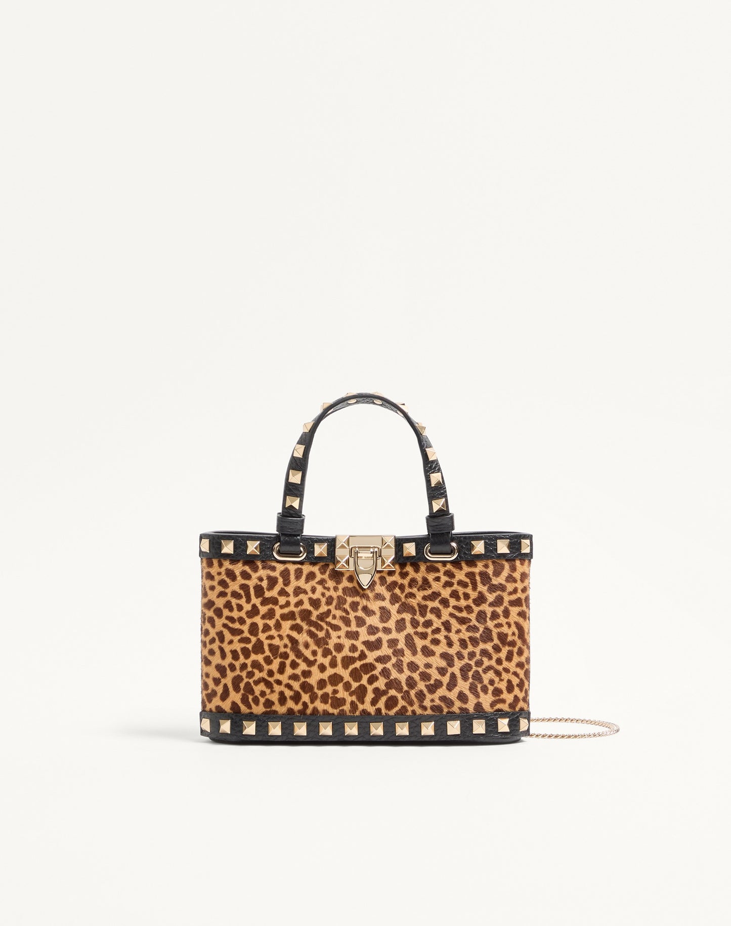 Mini Rockstud Shopping Bag In Ponyskin Effect Calfskin With Animal Print