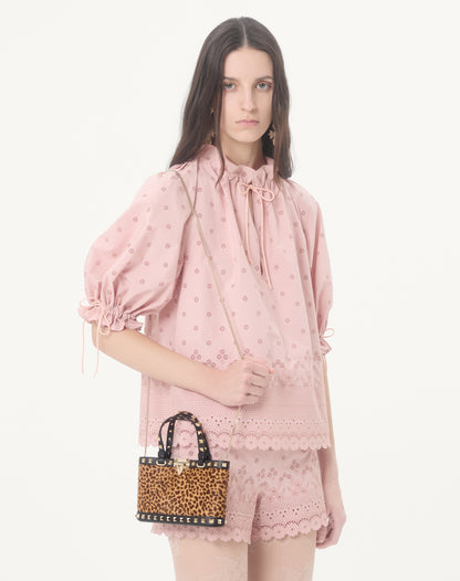 Mini Rockstud Shopping Bag In Ponyskin Effect Calfskin With Animal Print