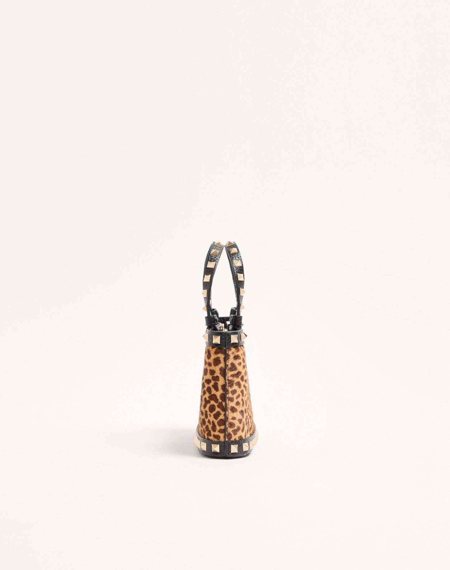Mini Rockstud Shopping Bag In Ponyskin Effect Calfskin With Animal Print