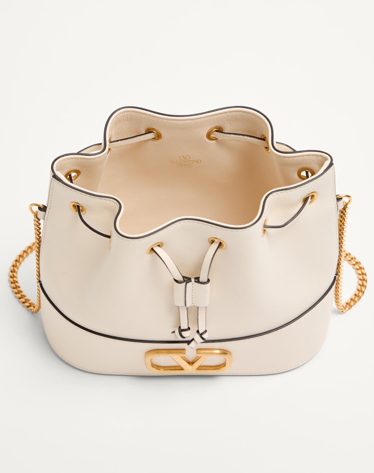 Mini Vlogo Signature Bucket Bag In Nappa Leather