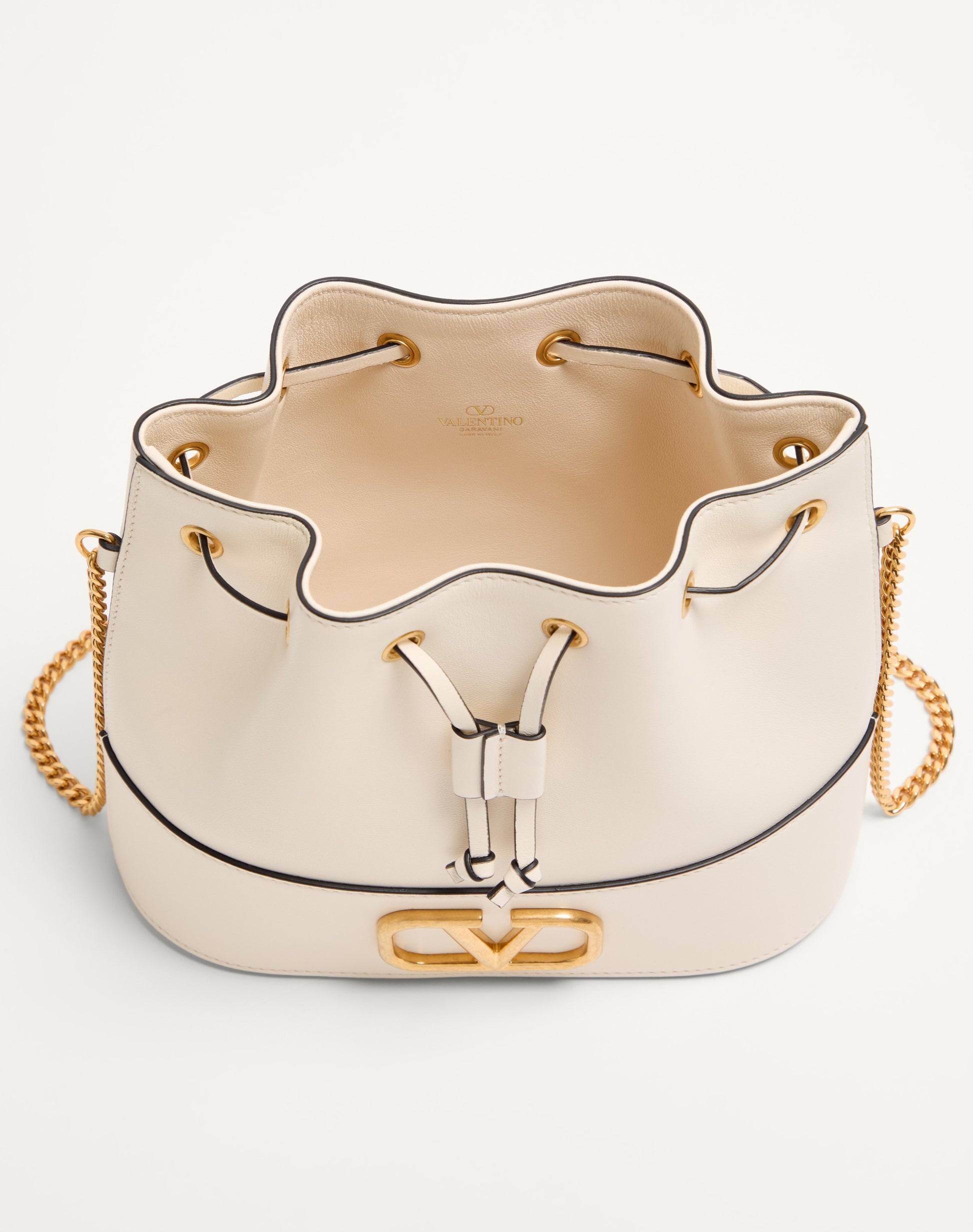 Mini Vlogo Signature Bucket Bag In Nappa Leather