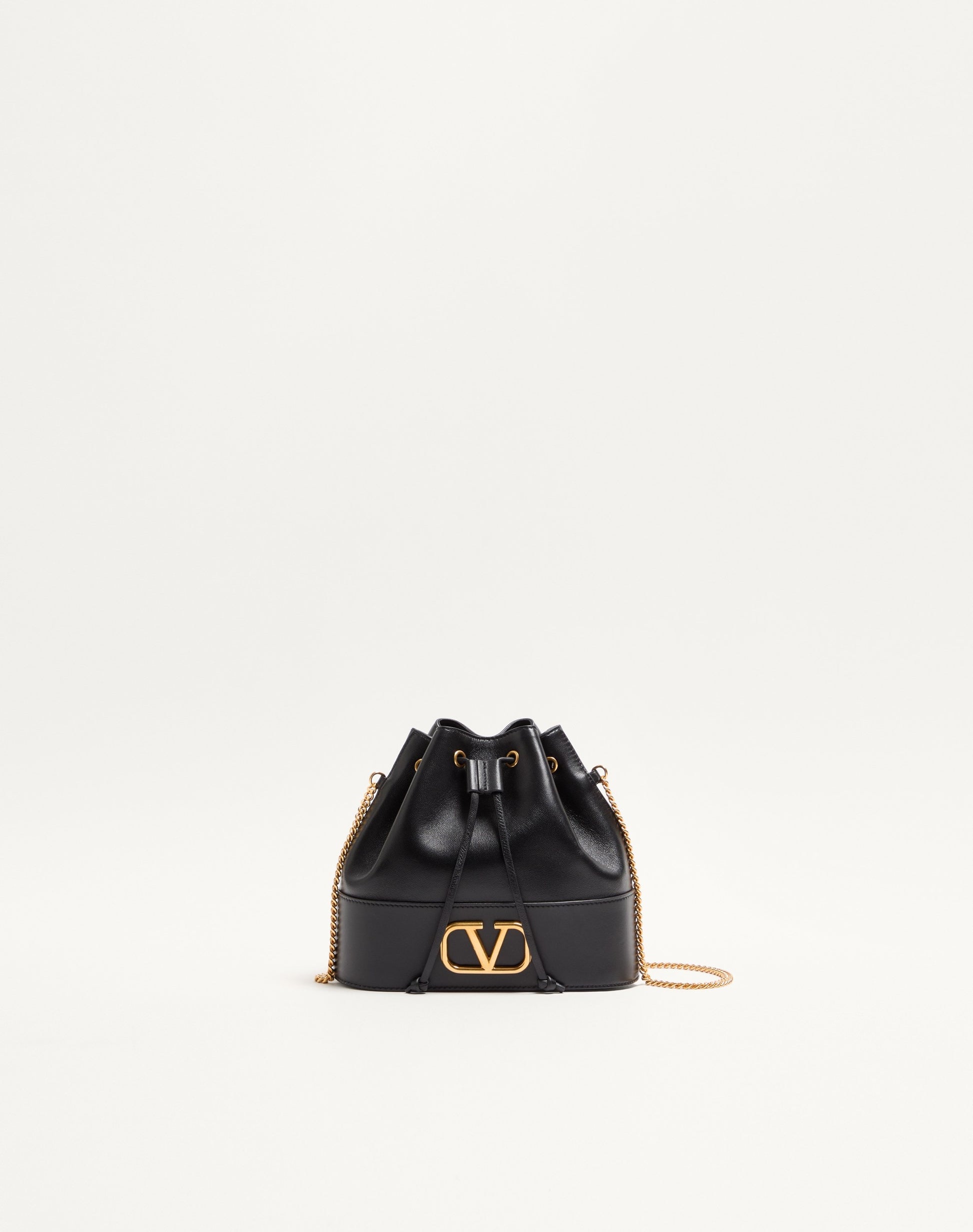 Mini Vlogo Signature Bucket Bag In Nappa Leather