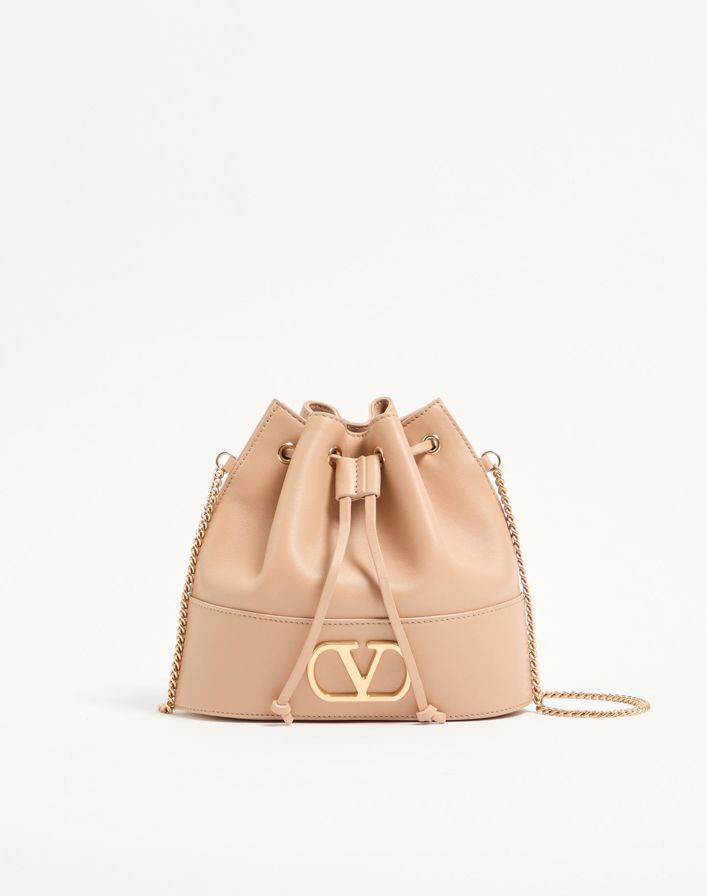 Mini Vlogo Signature Bucket Bag In Nappa Leather