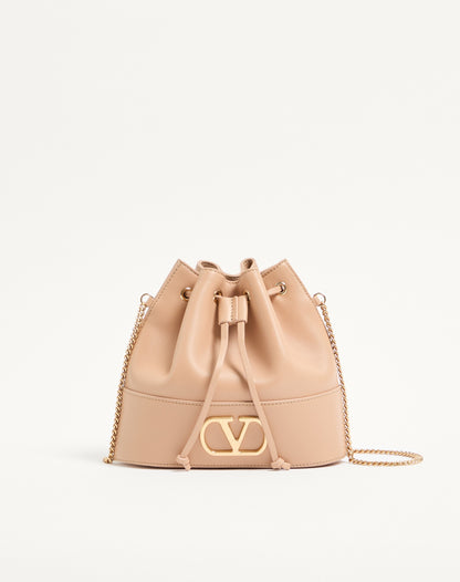 Mini Vlogo Signature Bucket Bag In Nappa Leather