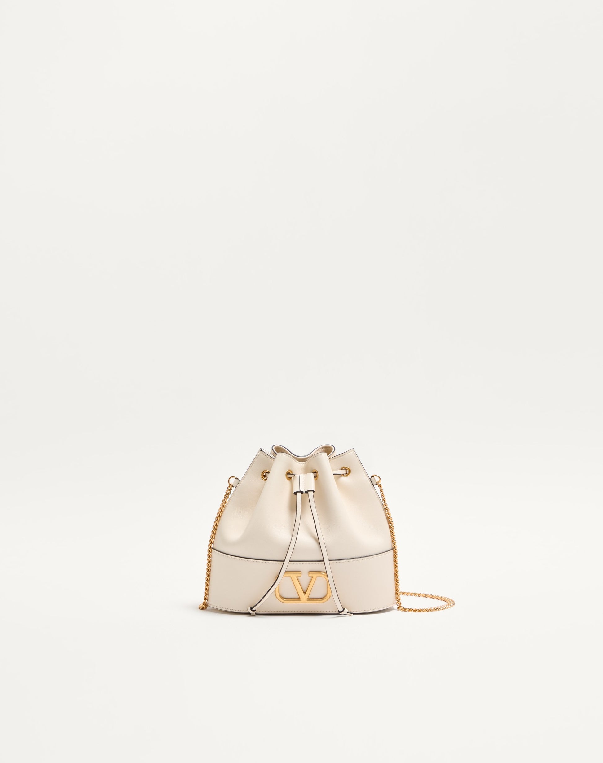 Mini Vlogo Signature Bucket Bag In Nappa Leather