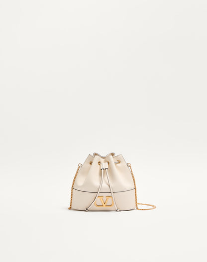 Mini Vlogo Signature Bucket Bag In Nappa Leather