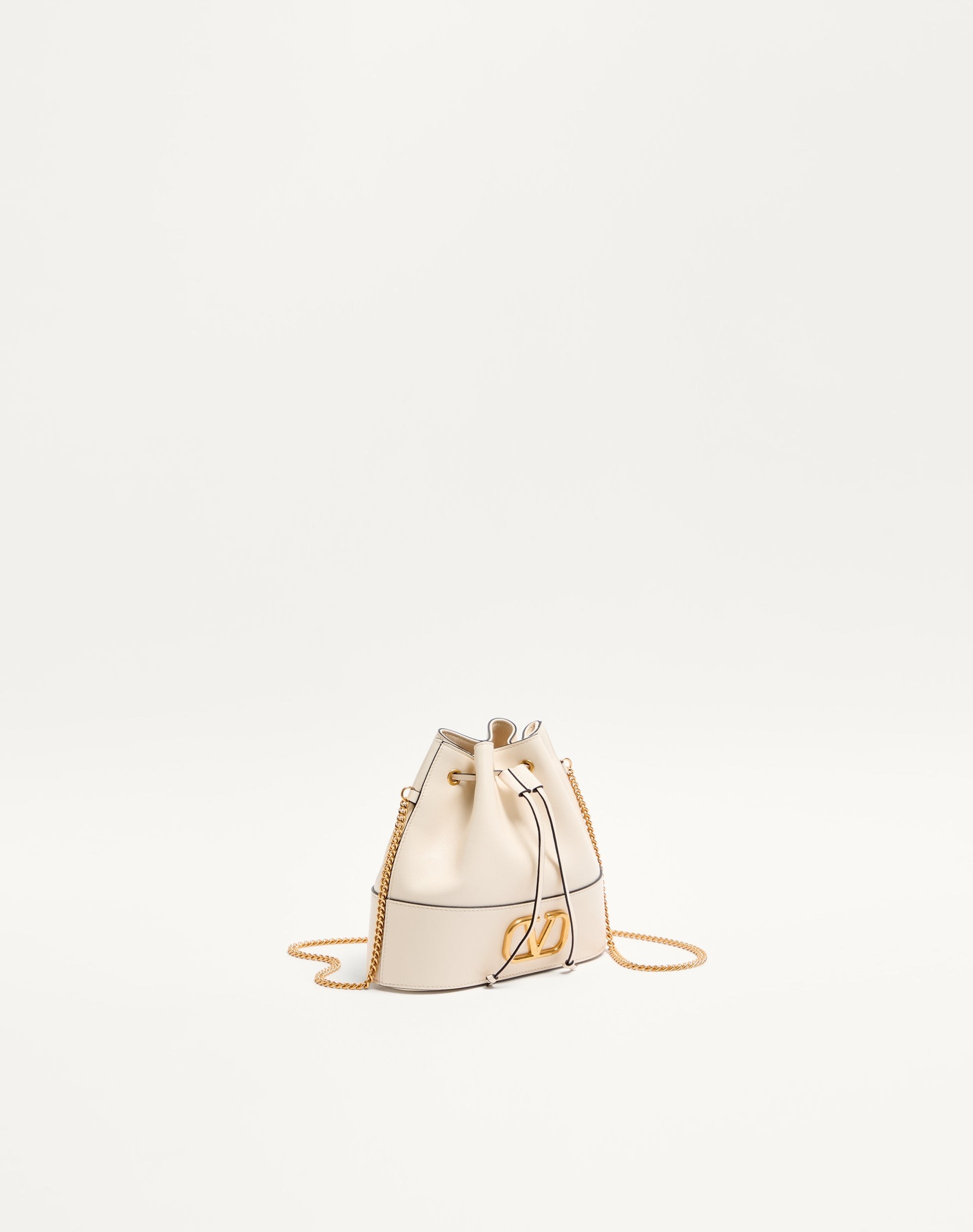 Mini Vlogo Signature Bucket Bag In Nappa Leather