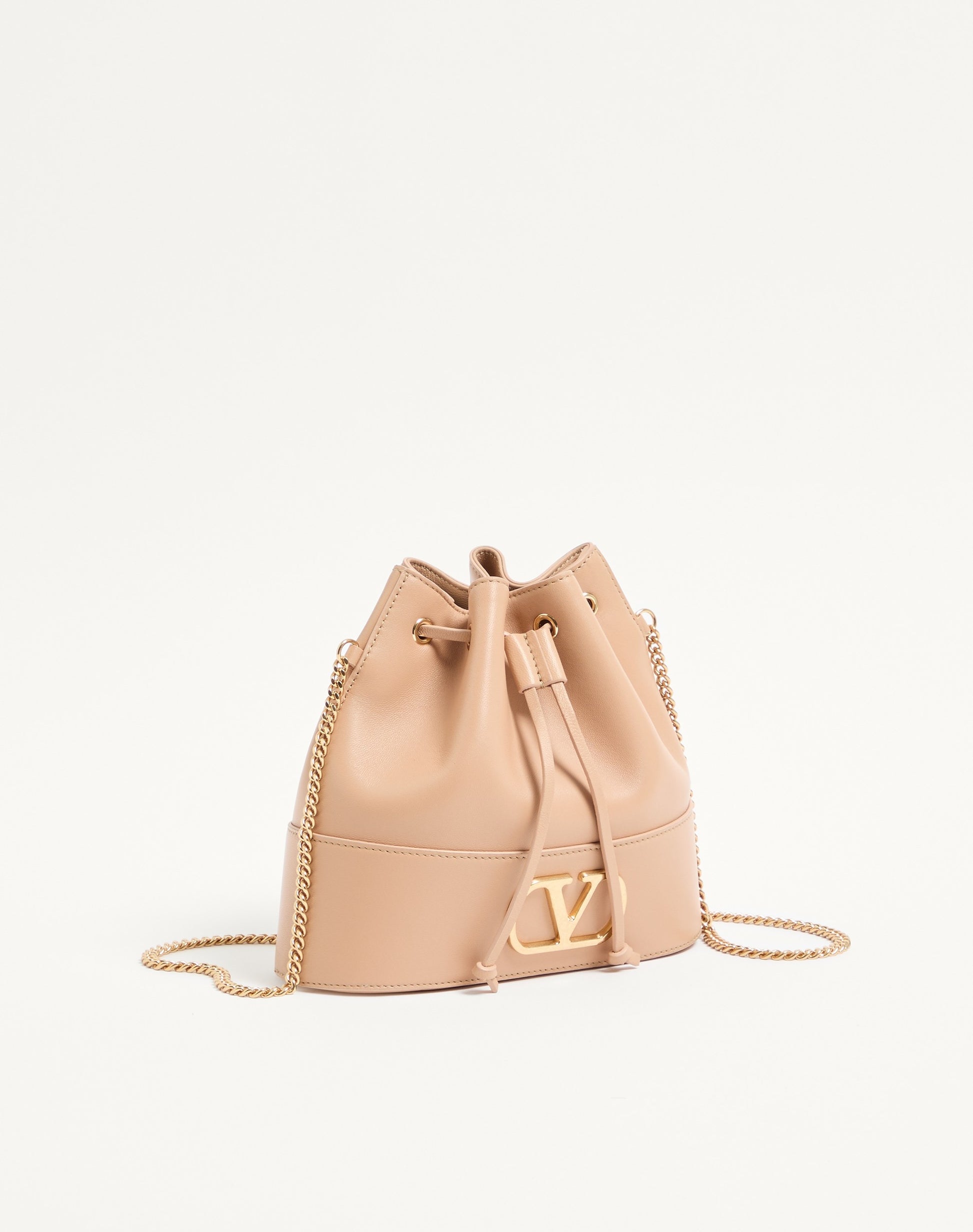 Mini Vlogo Signature Bucket Bag In Nappa Leather