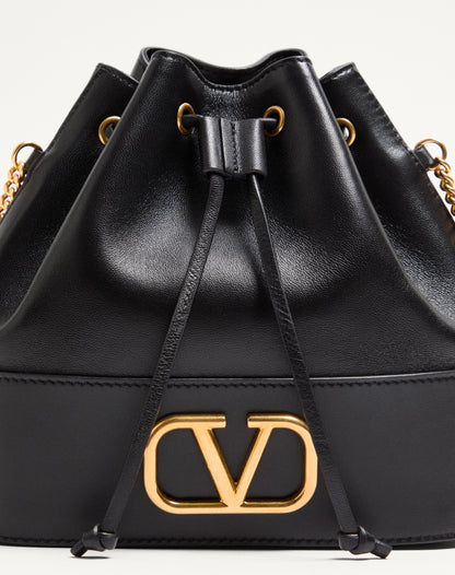 Mini Vlogo Signature Bucket Bag In Nappa Leather