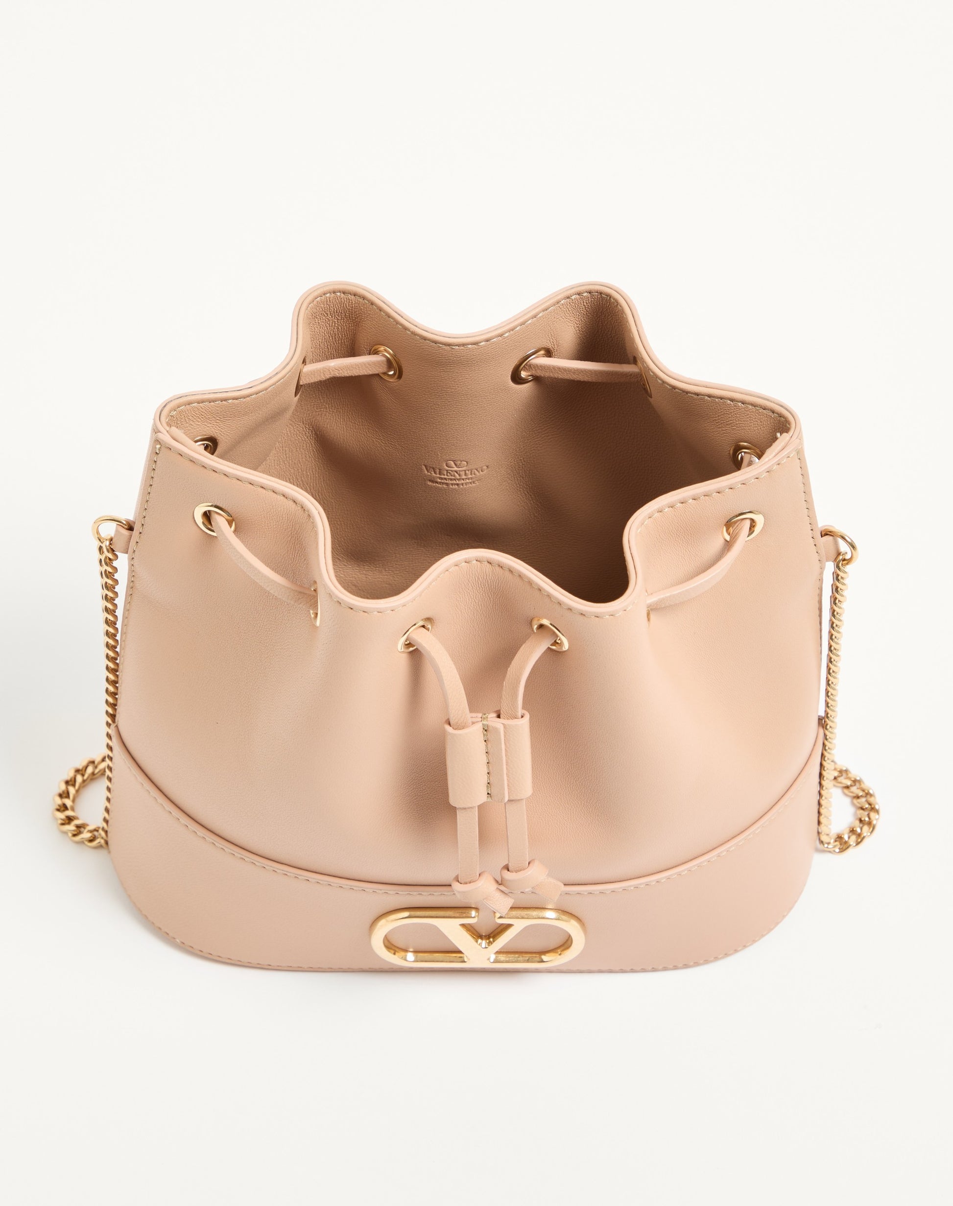 Mini Vlogo Signature Bucket Bag In Nappa Leather