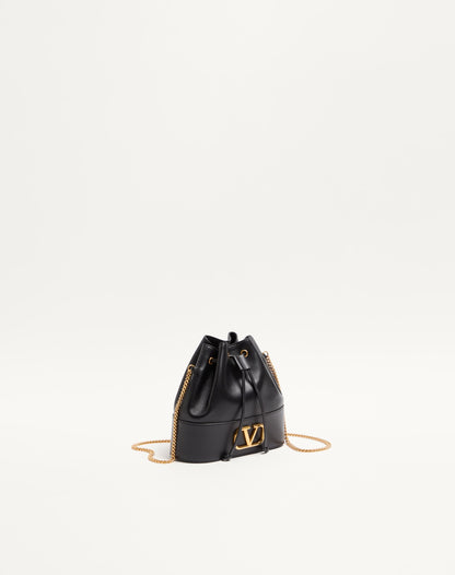 Mini Vlogo Signature Bucket Bag In Nappa Leather