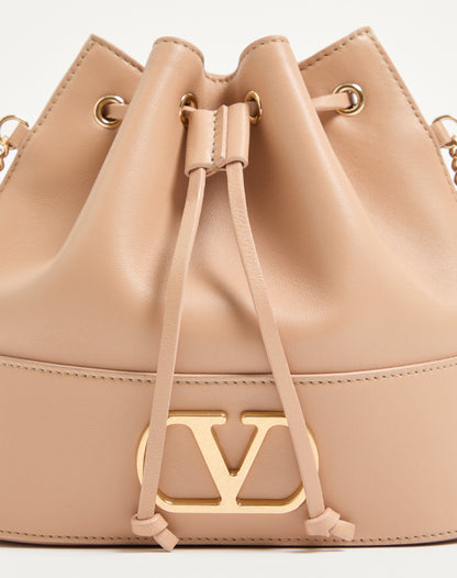 Mini Vlogo Signature Bucket Bag In Nappa Leather