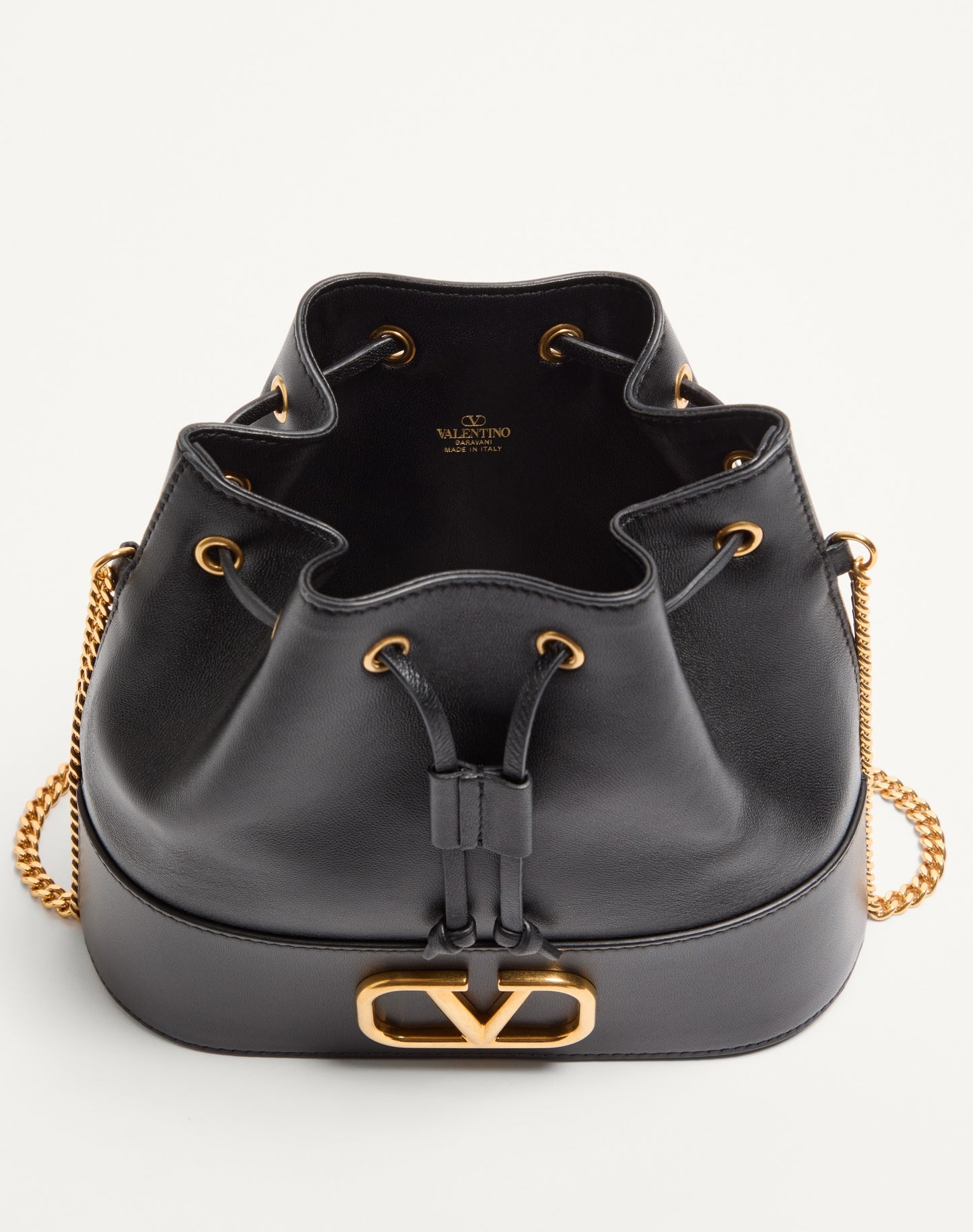 Mini Vlogo Signature Bucket Bag In Nappa Leather