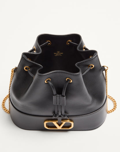 Mini Vlogo Signature Bucket Bag In Nappa Leather