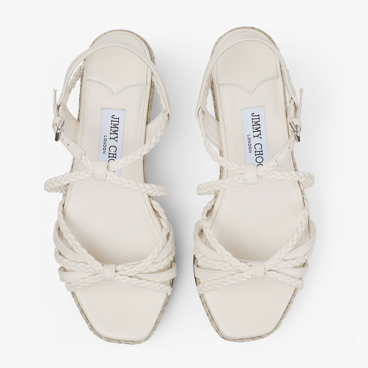 Nyra 60 Latte Nappa Leather Sandal Wedges