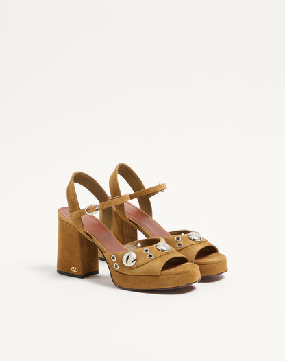 Nellcôte Platform Sandal In Split Leather 90mm